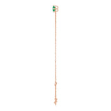 14K Gold Round Lab-Grown Emerald Link Bracelet - Rose Gold - view 3