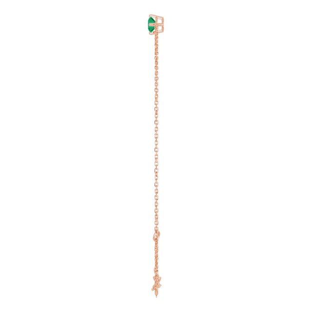 14K Gold Round Lab-Grown Emerald Link Bracelet - Rose Gold - view 3
