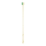14K Gold Round Lab-Grown Emerald Link Bracelet - Yellow Gold - view 3