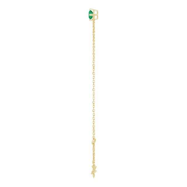 14K Gold Round Lab-Grown Emerald Link Bracelet - Yellow Gold - view 3