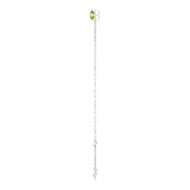 14K Gold Round Natural Peridot Link Bracelet - White Gold - view 3