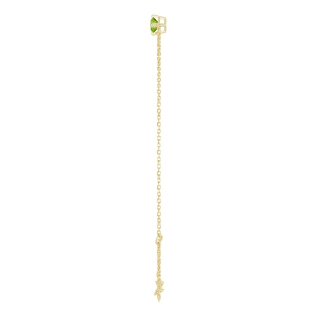 14K Gold Round Natural Peridot Link Bracelet - Yellow Gold - view 3