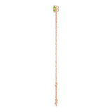 14K Gold Round Natural Peridot Link Bracelet - Rose Gold - view 3