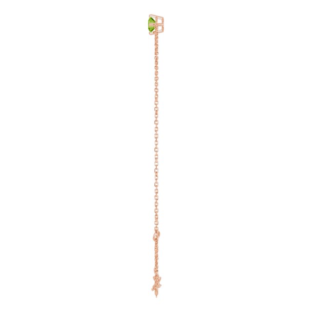 14K Gold Round Natural Peridot Link Bracelet - Rose Gold - view 3