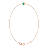 14K Gold Round Lab-Grown Emerald Link Bracelet - Rose Gold - view 2