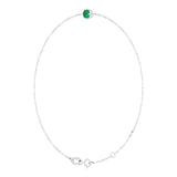 Platinum Round Lab-Grown Emerald Link Bracelet - view 2