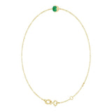 14K Gold Round Lab-Grown Emerald Link Bracelet - Yellow Gold - view 2