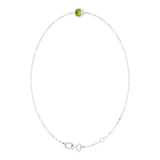 Platinum Round Natural Peridot Link Bracelet - view 2