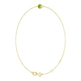 14K Gold Round Natural Peridot Link Bracelet - Yellow Gold - view 2