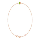 14K Gold Round Natural Peridot Link Bracelet - Rose Gold - view 2