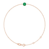 14K Gold Round Lab-Grown Emerald Link Bracelet - Rose Gold