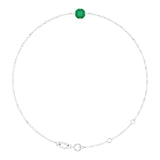Platinum Round Lab-Grown Emerald Link Bracelet