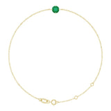 14K Gold Round Lab-Grown Emerald Link Bracelet - Yellow Gold