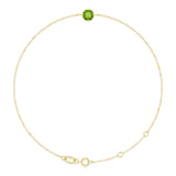 14K Gold Round Natural Peridot Link Bracelet - Yellow Gold