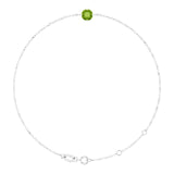 Platinum Round Natural Peridot Link Bracelet