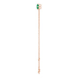 14K Gold Round Lab-Grown Emerald Link Bracelet - Rose Gold - view 3