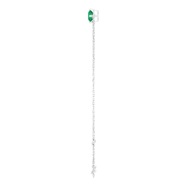 14K Gold Round Lab-Grown Emerald Link Bracelet - White Gold - view 3
