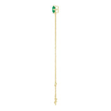 14K Gold Round Lab-Grown Emerald Link Bracelet - Yellow Gold - view 3