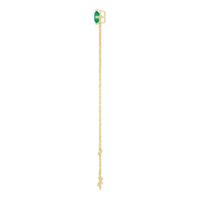 14K Gold Round Lab-Grown Emerald Link Bracelet - Yellow Gold - view 3