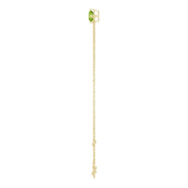 14K Gold Round Natural Peridot Link Bracelet - Yellow Gold - view 3