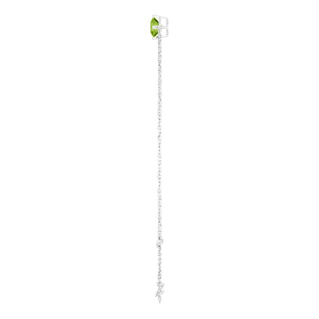 Platinum Round Natural Peridot Link Bracelet - view 3