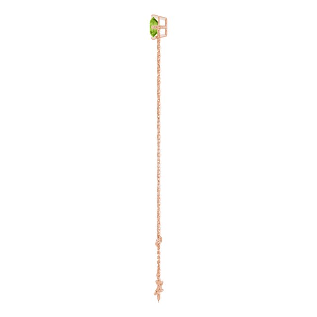 14K Gold Round Natural Peridot Link Bracelet - Rose Gold - view 3