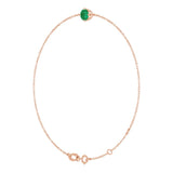 14K Gold Round Lab-Grown Emerald Link Bracelet - Rose Gold - view 2