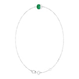 14K Gold Round Lab-Grown Emerald Link Bracelet - White Gold - view 2