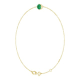 14K Gold Round Lab-Grown Emerald Link Bracelet - Yellow Gold - view 2