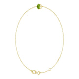 14K Gold Round Natural Peridot Link Bracelet - Yellow Gold - view 2