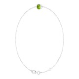 14K Gold Round Natural Peridot Link Bracelet - White Gold - view 2
