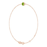 14K Gold Round Natural Peridot Link Bracelet - Rose Gold - view 2