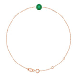 14K Gold Round Lab-Grown Emerald Link Bracelet - Rose Gold