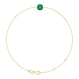 14K Gold Round Lab-Grown Emerald Link Bracelet - Yellow Gold