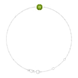 Platinum Round Natural Peridot Link Bracelet