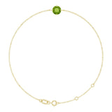 14K Gold Round Natural Peridot Link Bracelet - Yellow Gold
