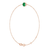 14K Gold Round Lab-Grown Emerald Link Bracelet - Rose Gold - view 2