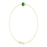 14K Gold Round Lab-Grown Emerald Link Bracelet - Yellow Gold - view 2
