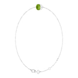 14K Gold Round Natural Peridot Link Bracelet - White Gold - view 2