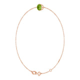 14K Gold Round Natural Peridot Link Bracelet - Rose Gold - view 2