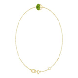 14K Gold Round Natural Peridot Link Bracelet - Yellow Gold - view 2