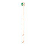 14K Gold Round Lab-Grown Emerald Link Bracelet - Rose Gold - view 3