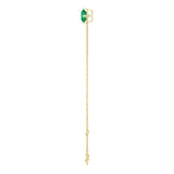 14K Gold Round Lab-Grown Emerald Link Bracelet - Yellow Gold - view 3