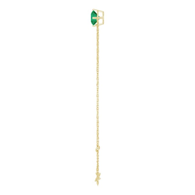 14K Gold Round Lab-Grown Emerald Link Bracelet - Yellow Gold - view 3