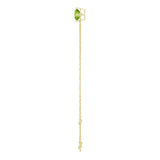 14K Gold Round Natural Peridot Link Bracelet - Yellow Gold - view 3