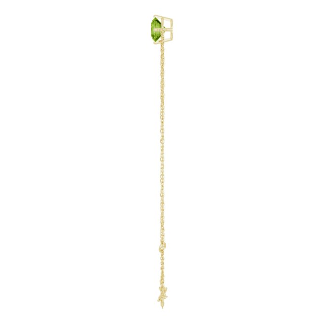 14K Gold Round Natural Peridot Link Bracelet - Yellow Gold - view 3