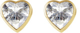 14K Gold Lab-Grown Moissanite Heart Bezel-Set Stud Earrings - Yellow Gold - view 2