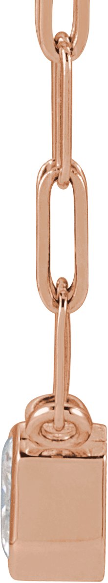 14K Gold Asscher Lab-Grown Moissanite Solitaire Necklace - Rose Gold - view 2