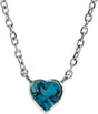 Platinum Natural London Blue Topaz Heart Bezel-Set Necklace