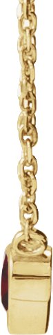 14K Gold Natural Mozambique Garnet Heart Bezel-Set Necklace - Yellow Gold - view 2